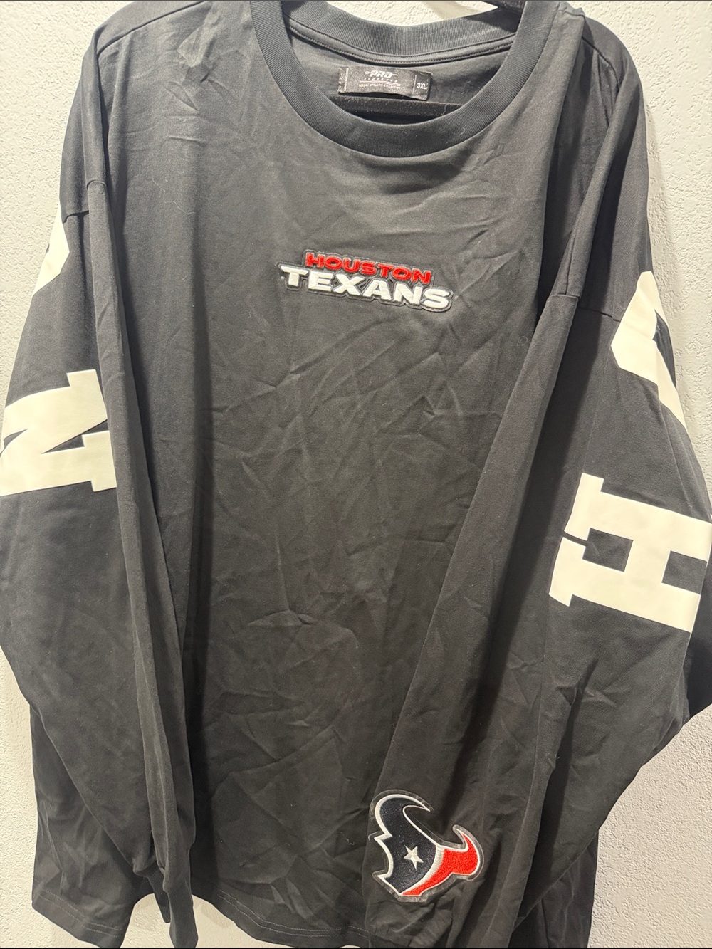 Houston Texans Black Long-Sleeve Team Logo Tee